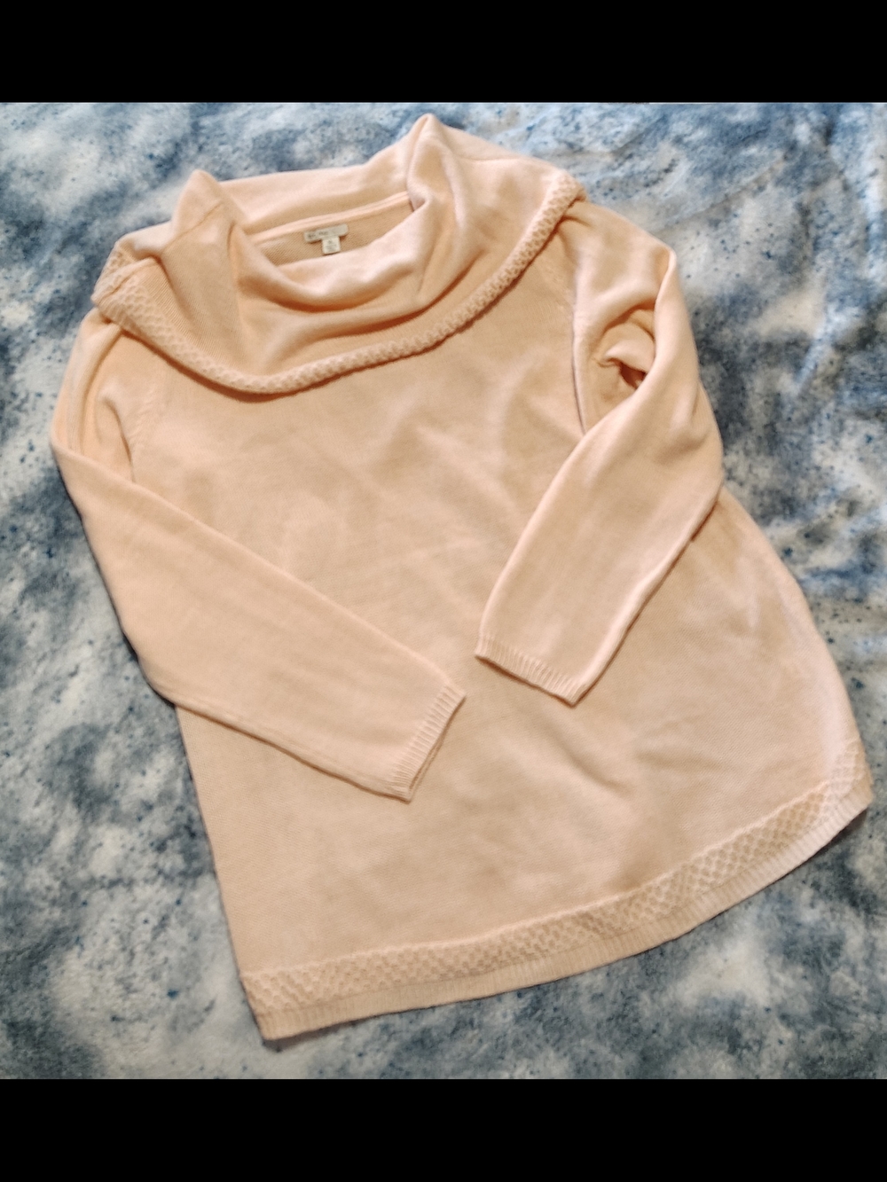 Soft Cozy Cowl Neck Women's Sweater - Light Blush XL